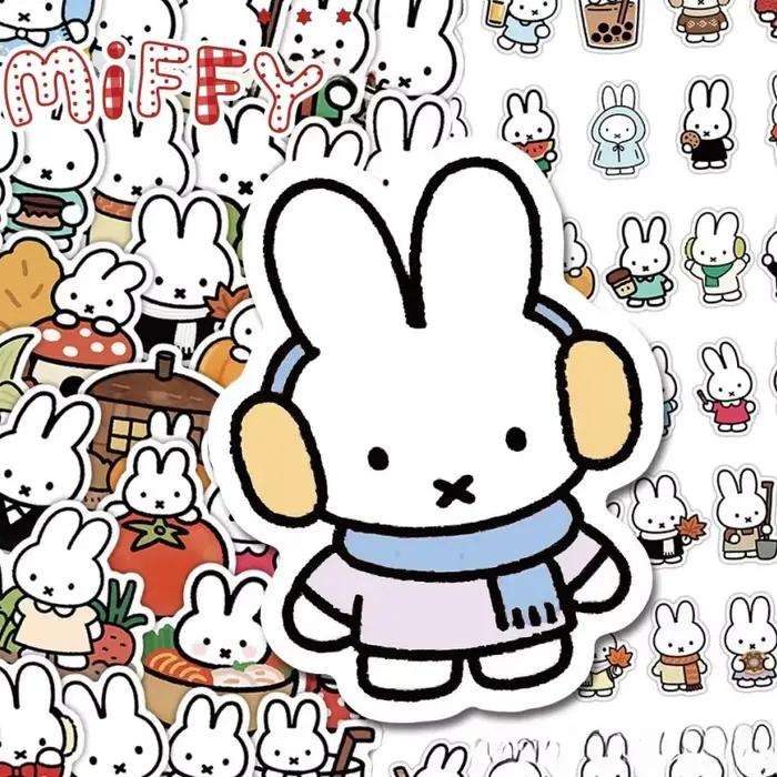 Autocollants décoratifs bidimensionnels créatifs et mignons à l'effigie de Miffy