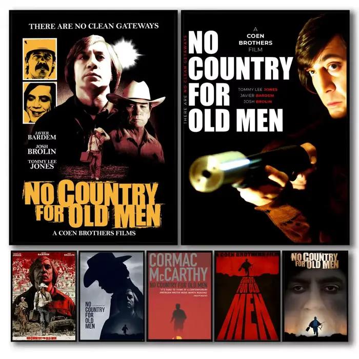 Affiche du film No Country pour les anciens hommes Autocollant spatial parfait auto-adhésif pour bureau