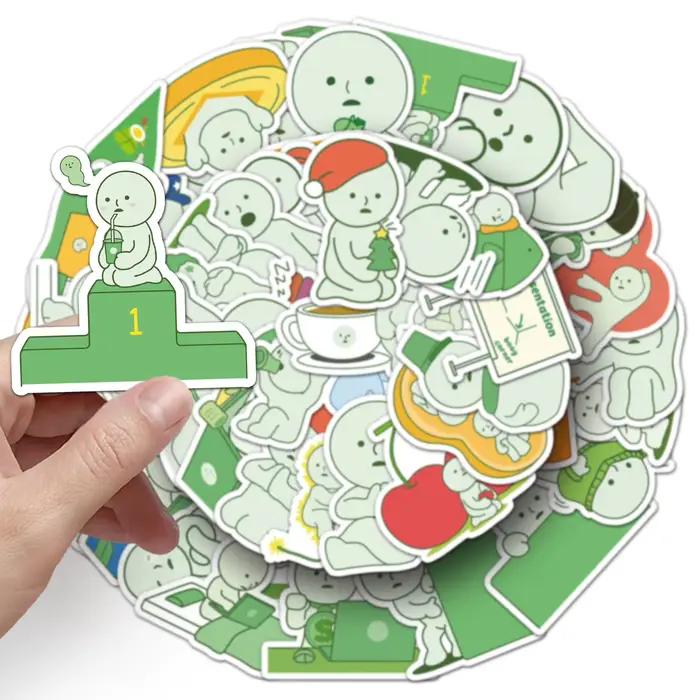 50 pièces Smiski autocollants mignon dessin animé Image décalcomanies enfants jouets Graffiti bricolage réfrigérateur ordinateur portable téléphone guitare vélo planche à roulettes décoration