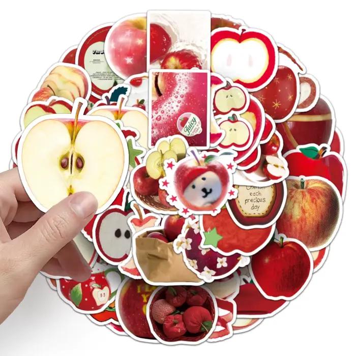 10/30/50PCS Rouge Pomme Dessin Animé Autocollants Graffiti Fruits BRICOLAGE Décoration Valise Ordinateur Portable