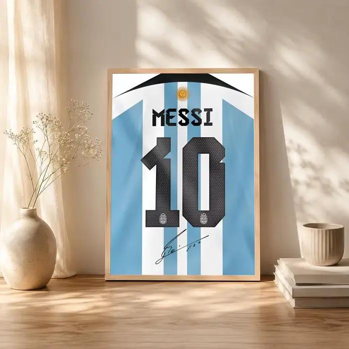 Peinture sur toile de calligraphie de la star du football Lionel Messi
