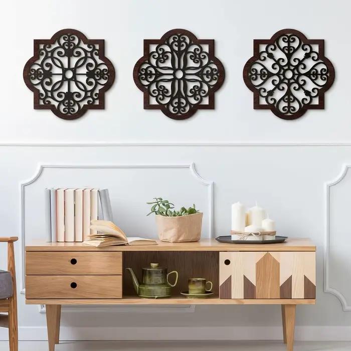 Décoration murale rustique en bois épais