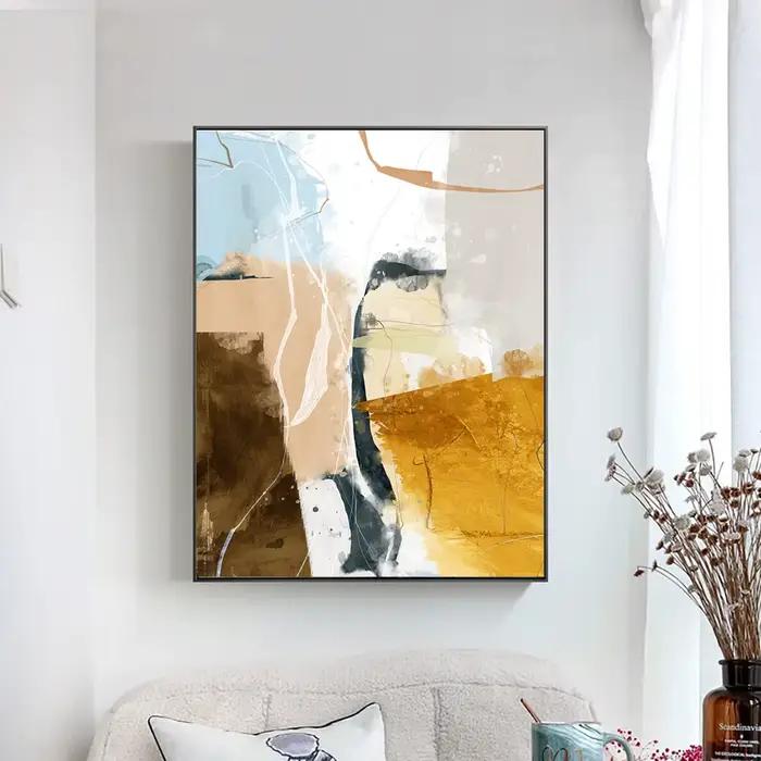 Toile géométrique aquarelle sans cadre
