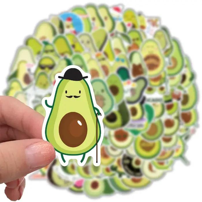 Autocollants d'avocat de dessin animé Kawaii