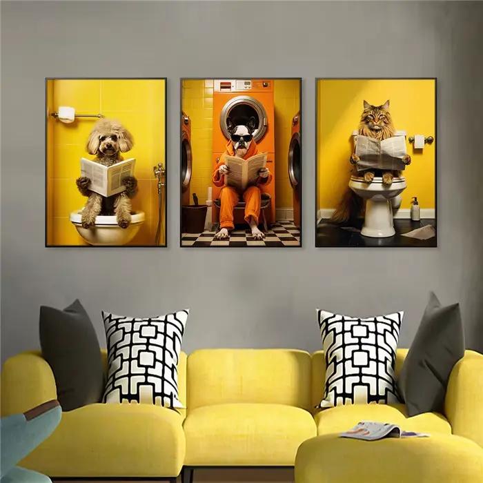 Affiche d'Art Mural en Toile avec Image d'Animal Drôle