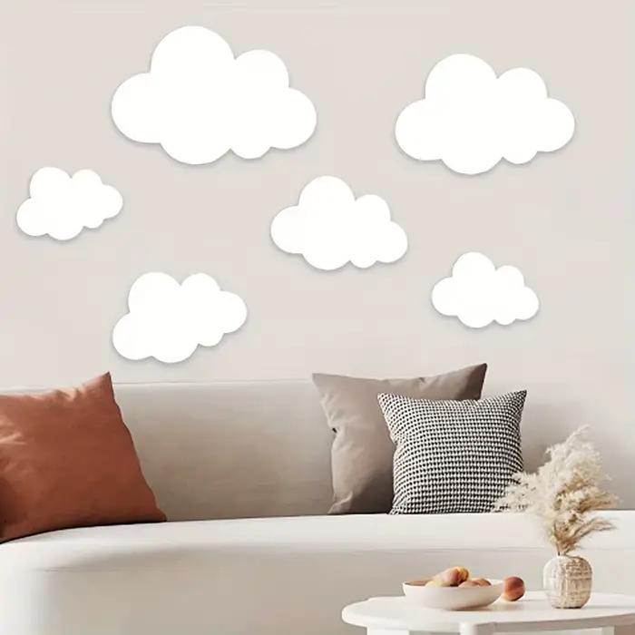 Lot de 3 décorations murales nuages en bois