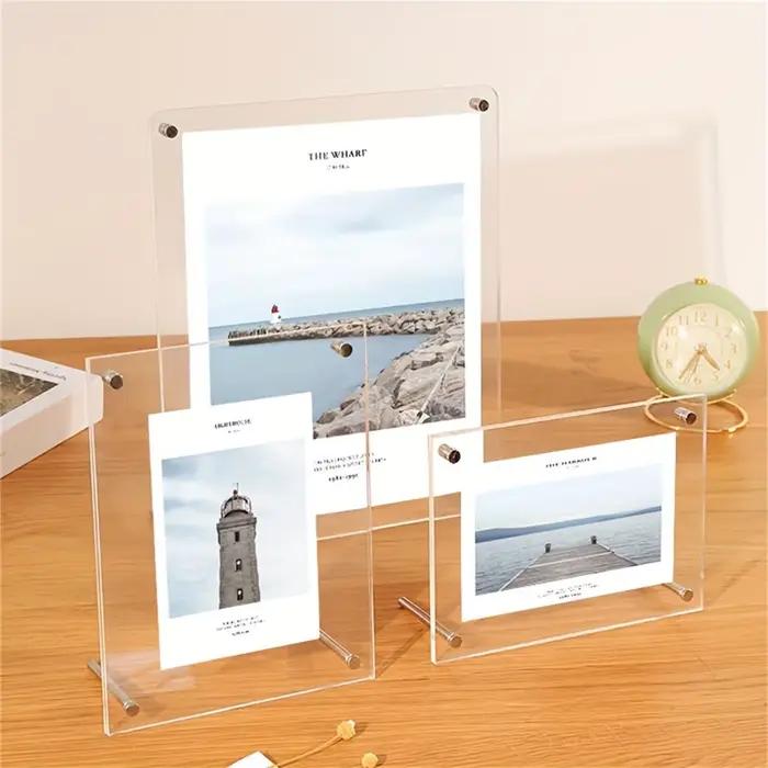 Cadre Photo en acrylique Table 6 pouces Double face cristal Transparent Ins carte postale présentoir