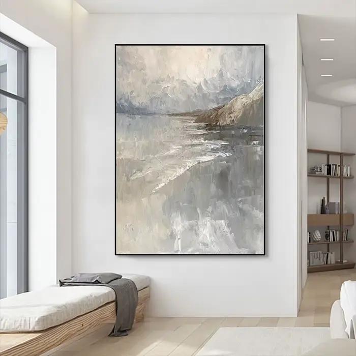 Grande peinture à l'huile abstraite peinte à la main