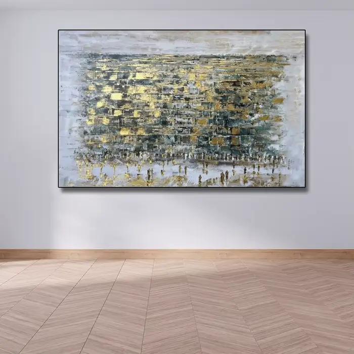 Peinture à l'huile juive abstraite moderne faite à la main
