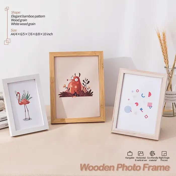 Cadre photo en bois pour accrocher au mur