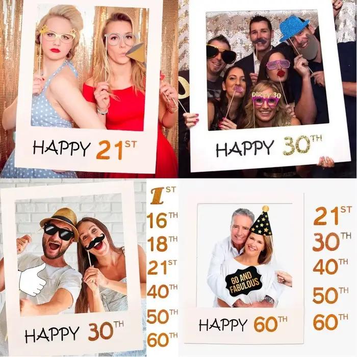 1/16/18/21/30/40/50/60ème 2019 cadre Photo papier photos joyeux anniversaire