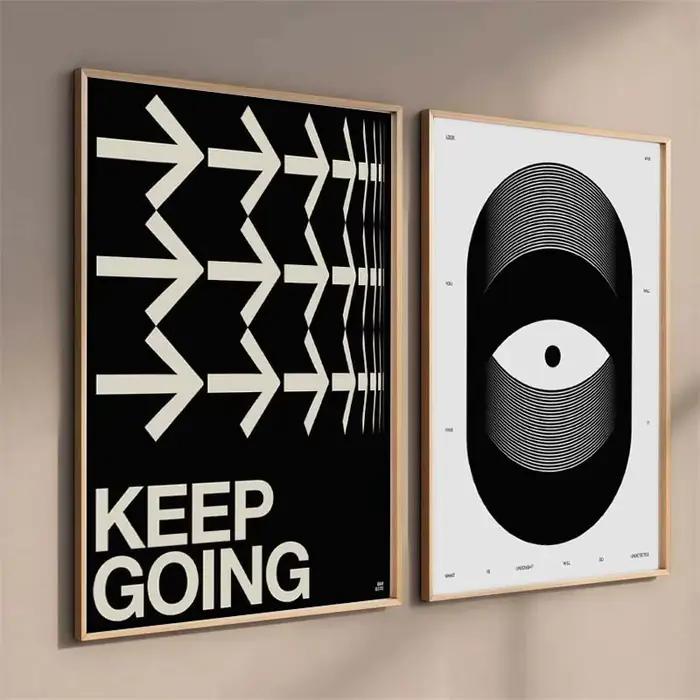 Toile de peinture avec citation minimaliste noir et blanc, affiches et imprimés, images d'art murales esthétiques pour décoration de salon de maison, sans cadre