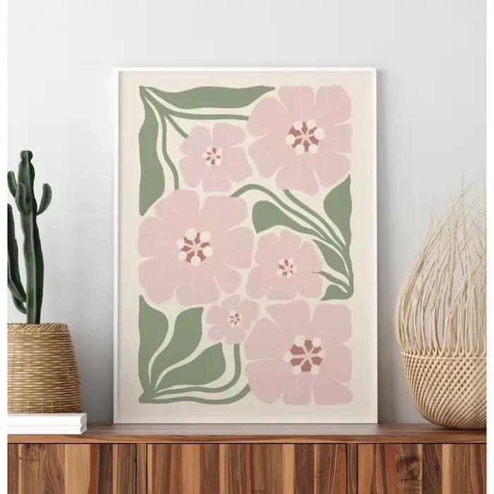 Affiche de fleurs abstraites Boho