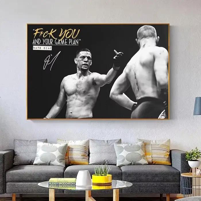 Affiche murale en toile HD avec image de la star de la boxe Nate Diaz