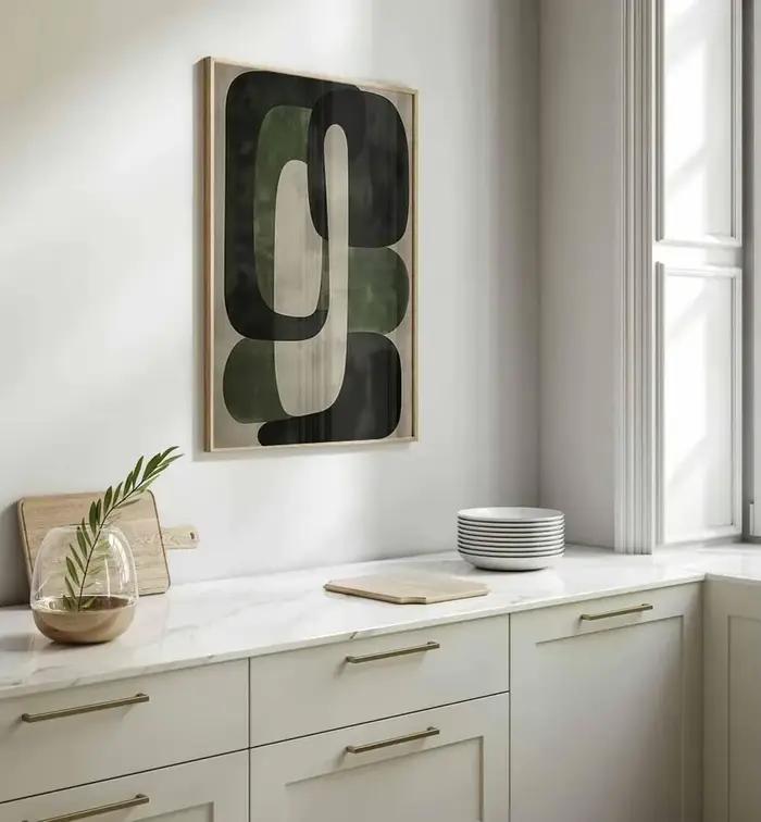 Art mural vert, art moderne vert