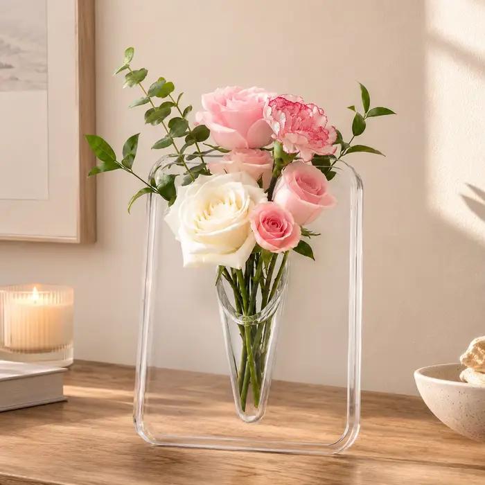 Vase à fleurs en acrylique transparent - Vases d'art moderne pour la décoration de la maison