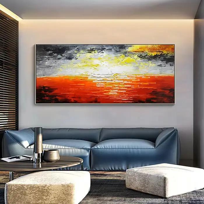 Peinture à l'huile de toile moderne faite à la main pour la décoration de salon