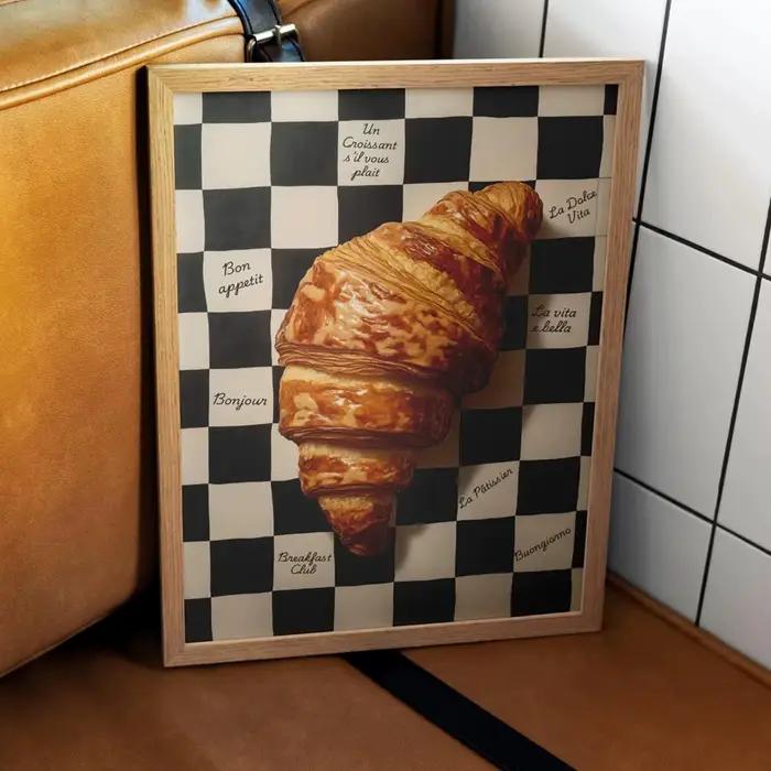 Impression sur toile d'art mural représentant un croissant français