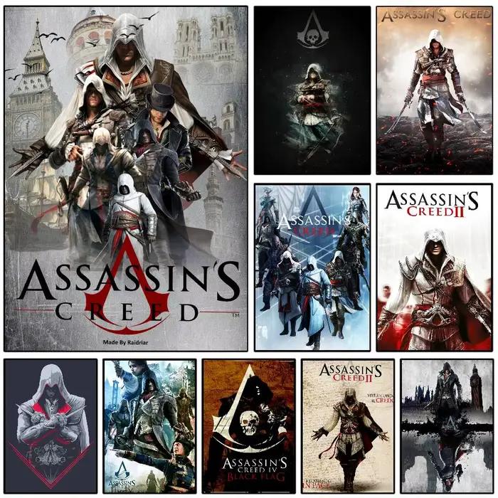 Affiche d'art de jeu AssassinES S Creed avec imprimés