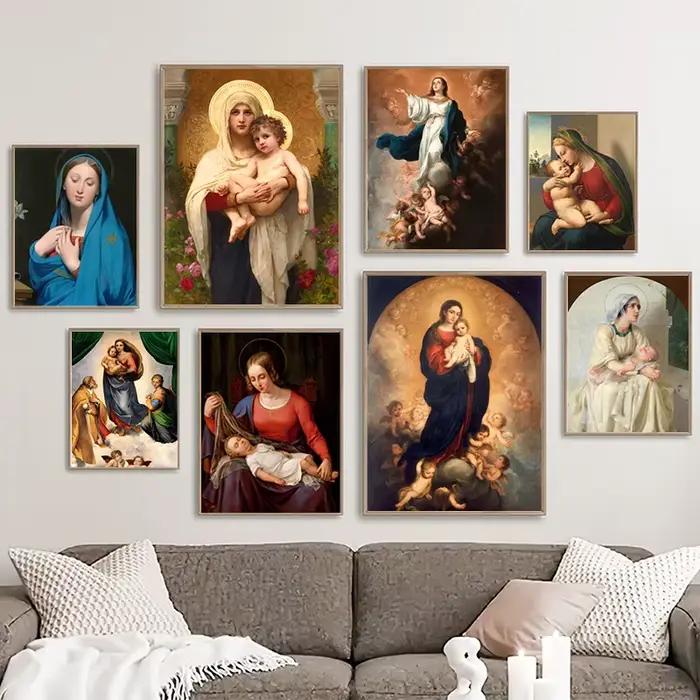 Peinture sur toile de Portrait de bébé de la vierge marie