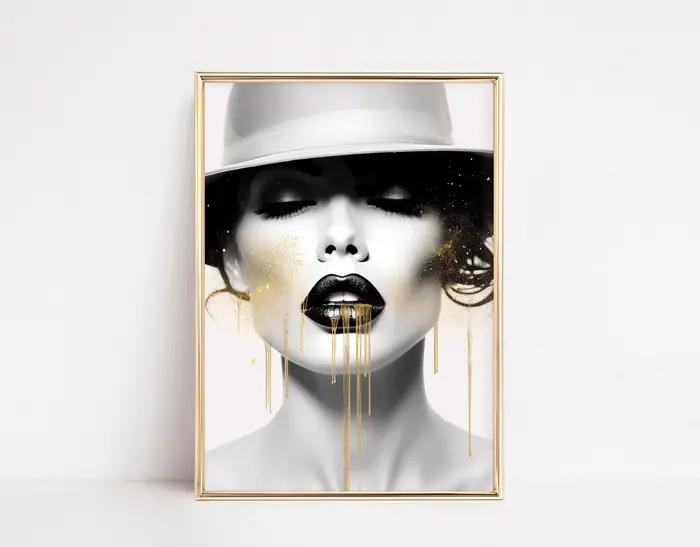 Affiche abstraite de visage de femme et de fille