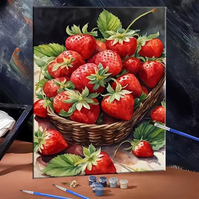 Peinture à l'huile numérique fraise