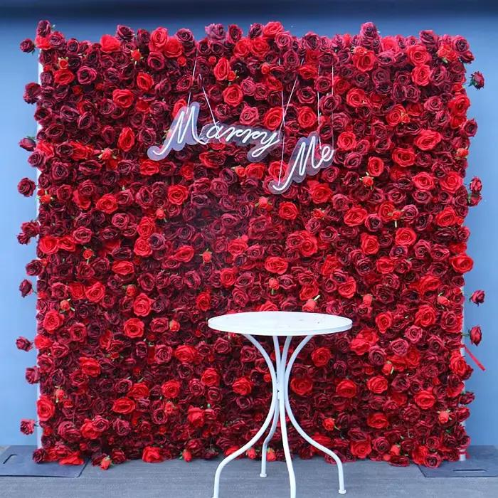 Décor d'arrière-plan mural de fleurs en tissu