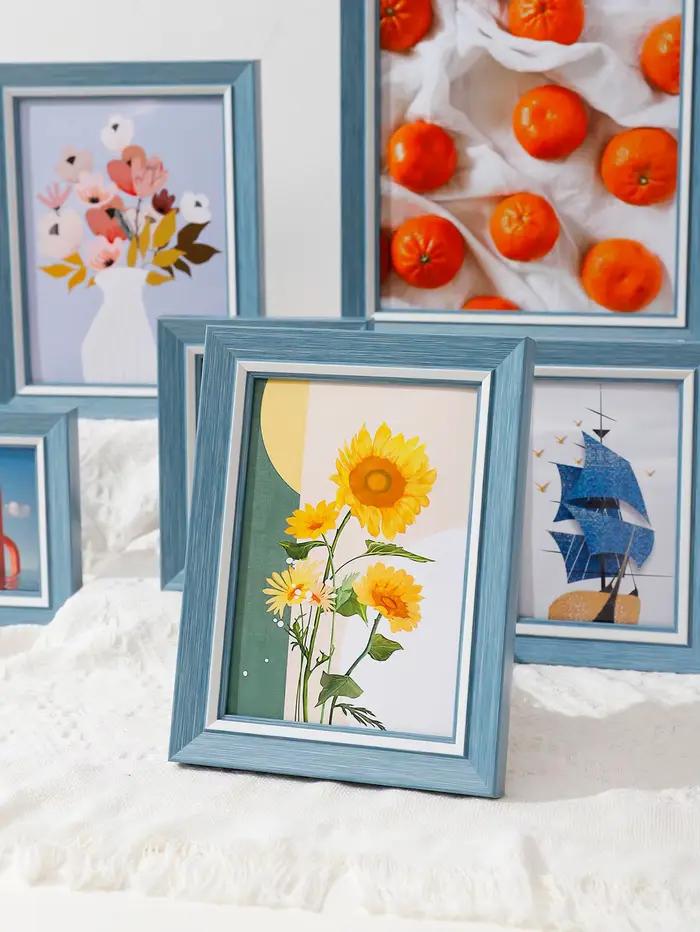 Cadre photo Simple Home Art Déco Cadre photo en plastique bleu