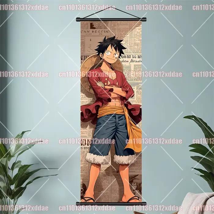 Peinture sur rouleau classique One Piece, Luffy Zoro Nami Chopper, décoration de salon, peinture d'entrée, cadeau pour les amateurs d'anime