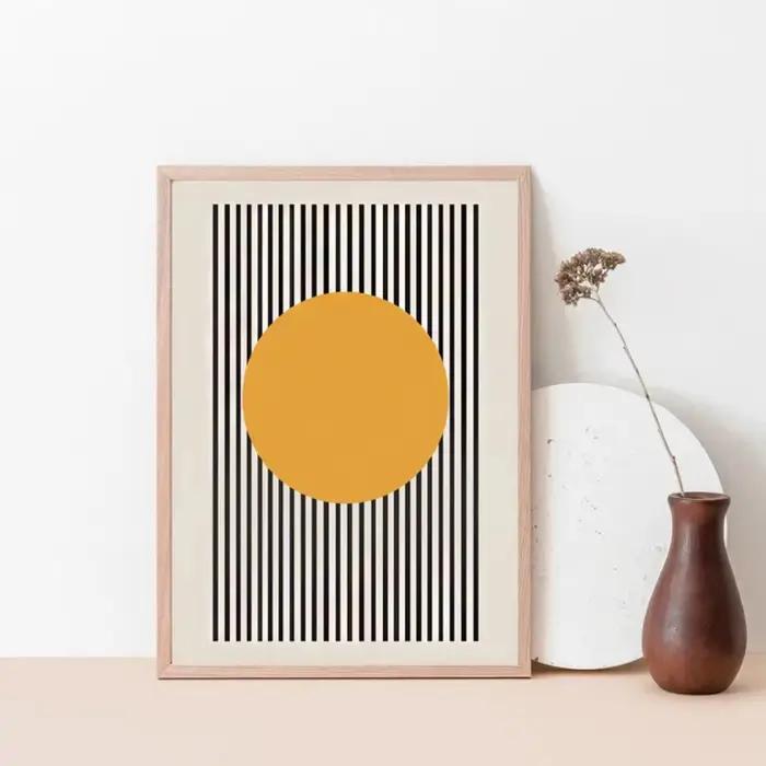Exposition Bauhaus, peintures sur toile graphiques géométriques uniques