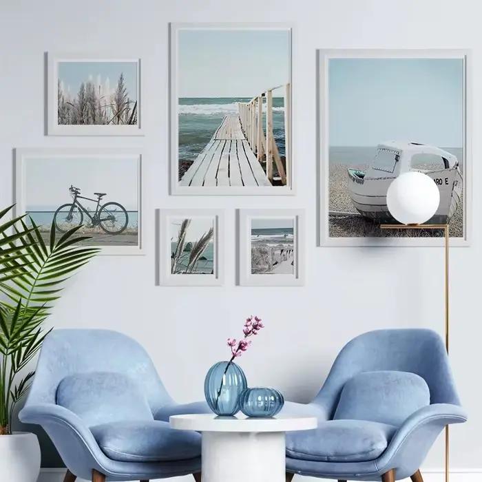Peinture sur toile nordique de paysage marin