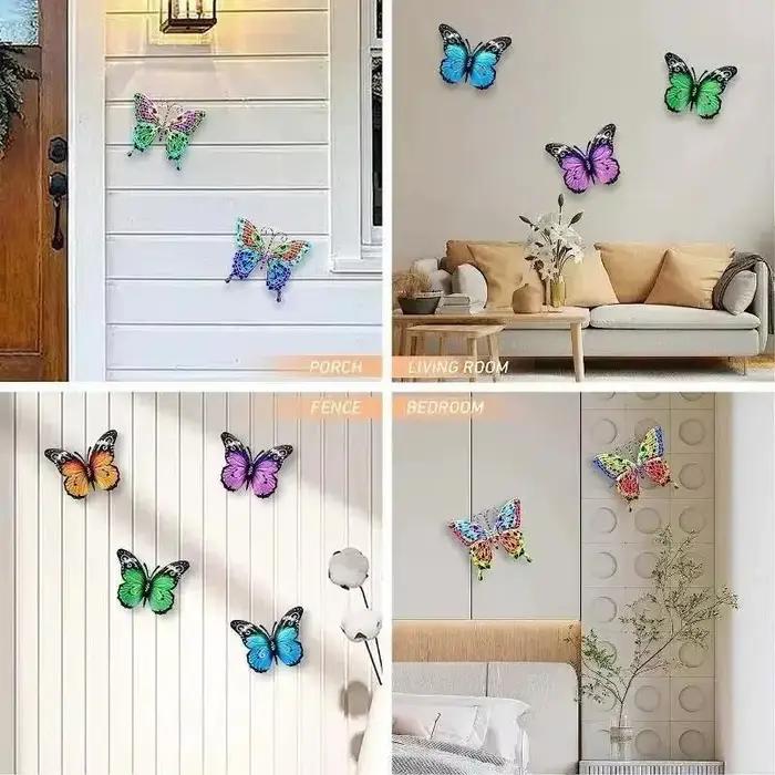 Décoration murale suspendue papillon en métal créatif