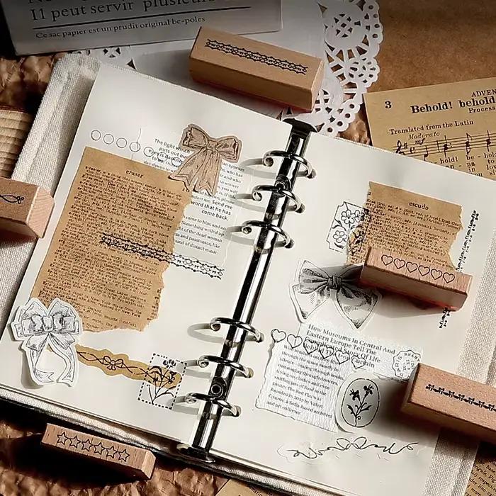 Nouveau Cadre de ruban série joint de cahier en bois