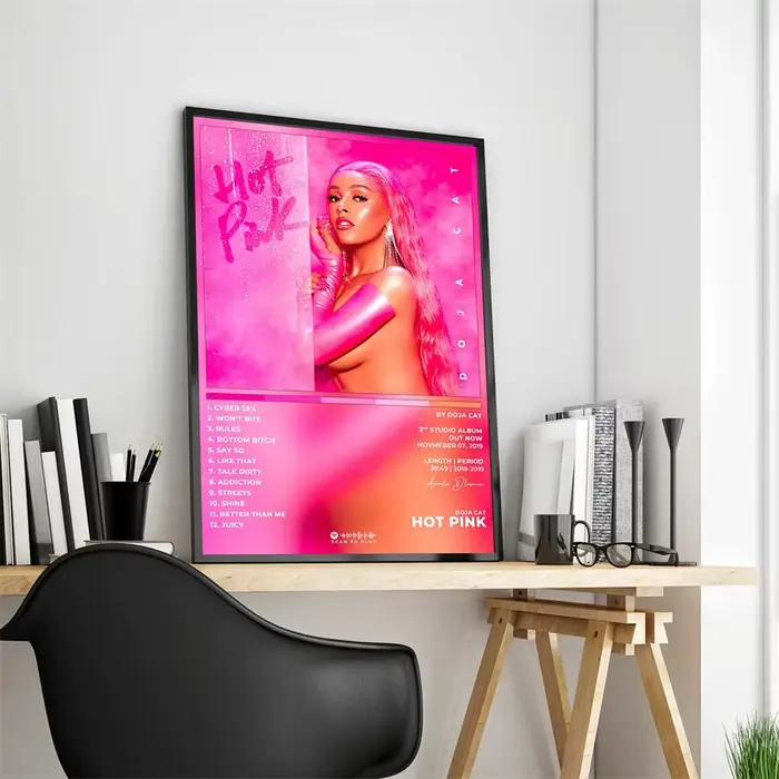 Doja chat unique Ep peinture la ville rouge affiche ensemble rappeur Album de musique planète ses Domons couverture toile impression Pop mur Art chambre déco
