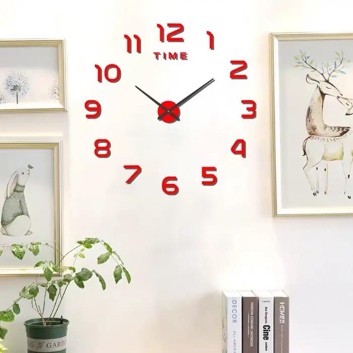 Grande Horloge Murale 3D à Quartz
