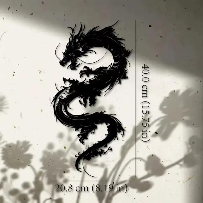 Art mural en métal Dragon Oriental