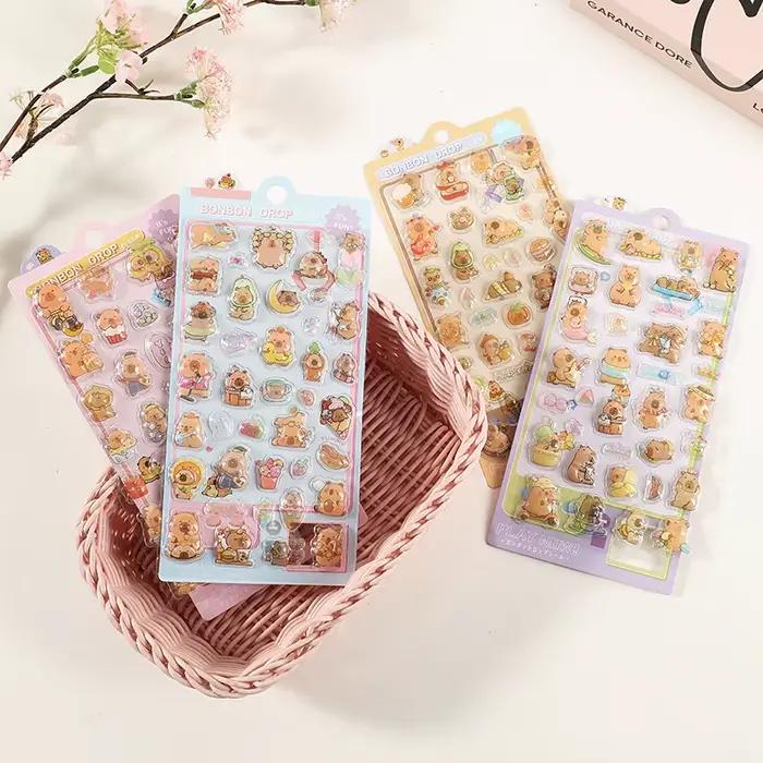 Kawaii Capybara 3d Relief autocollant mignon