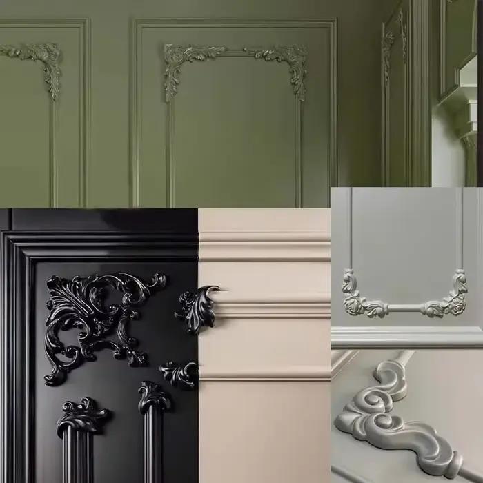 Autocollants muraux de décoration de moulage en bois