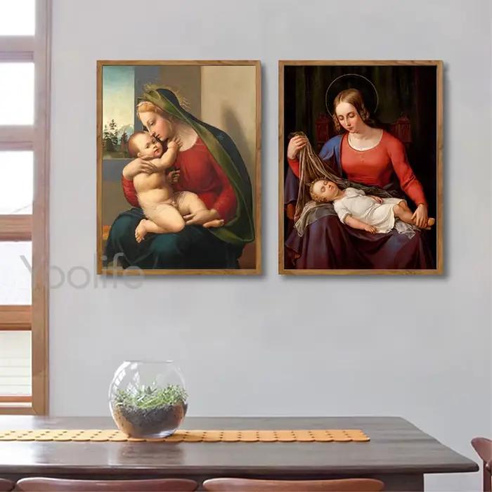 Peinture sur toile de Portrait de bébé de la vierge marie