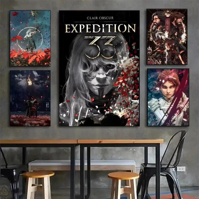 Affiche murale C-Clair O-Obscur Expedition 33 Dark Fantasy Game