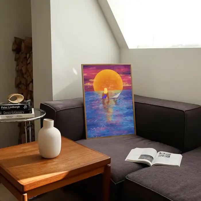 Affiche colorée de surf imprimée