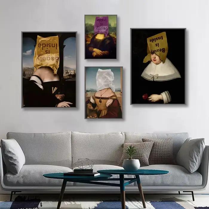 Toile d'art drôle de Mona Lisa