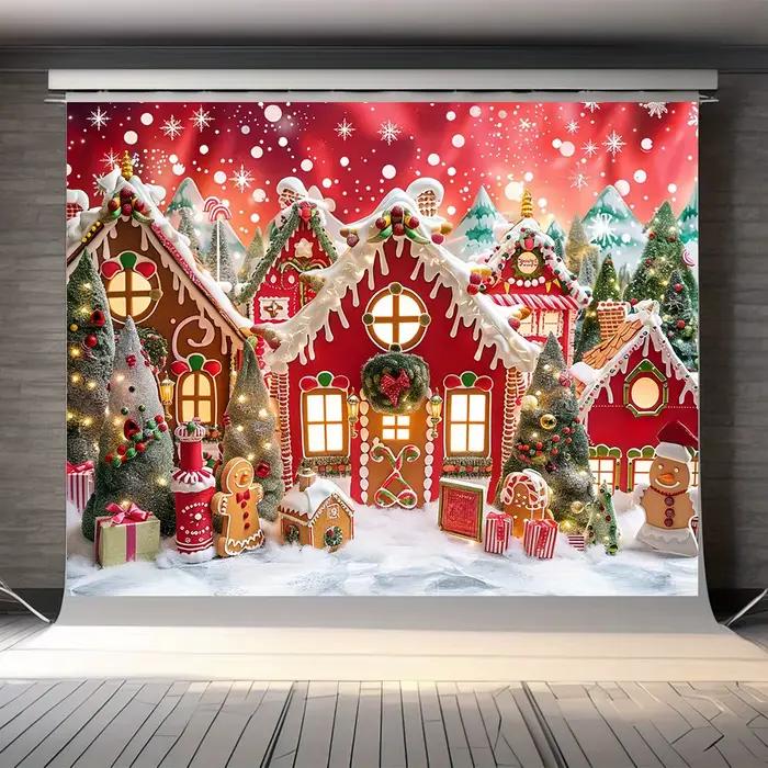 Photographie de fond de maison de pain d'épice de Noël
