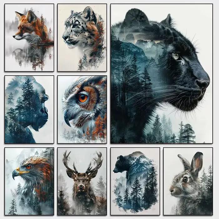 Affiche d'animaux sauvages de la Jungle