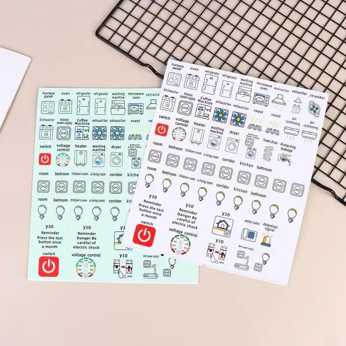 Offre Spéciale – Lot de 2/5 feuilles d'autocollants décoratifs étanches pour panneaux de disjoncteurs électriques (version anglaise)