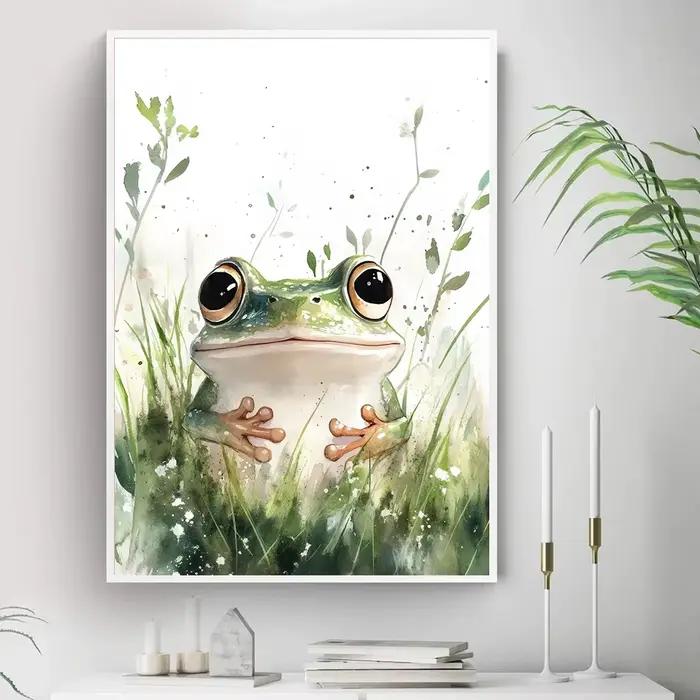 Affiches d'herbe de bébé animaux mignons dans le terrain