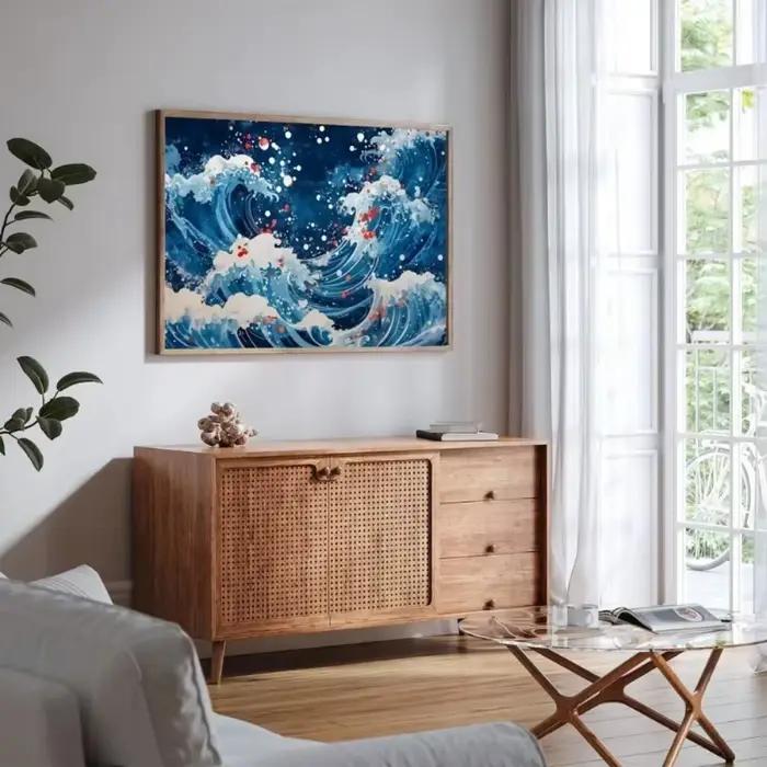 Affiche de paysage naturel japonais, peinture sur toile colorée abstraite, Art mural, musée, décoration de salon et de maison