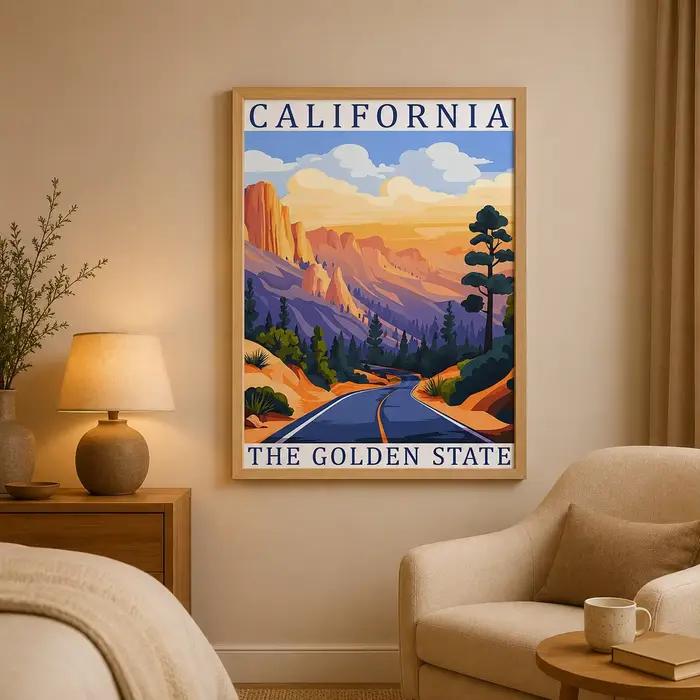 Art mural paysager vintage