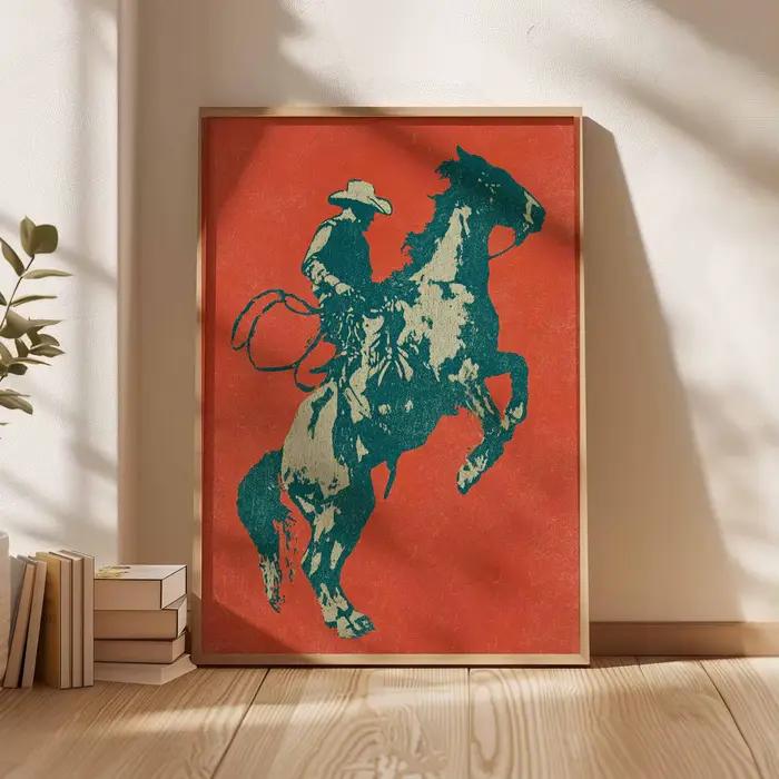 Affiche Cowboy, Art Mural Western