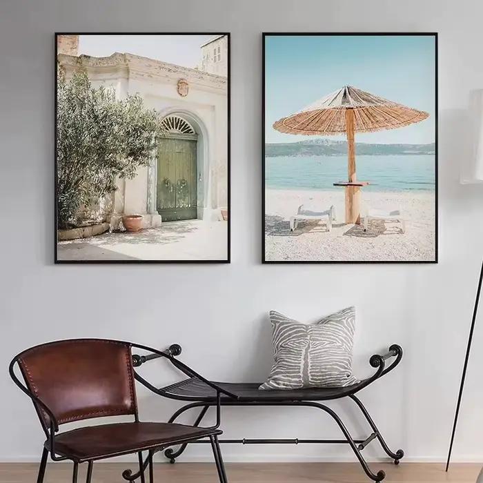 Affiche de photographie de la côte Amalfi de Village italien